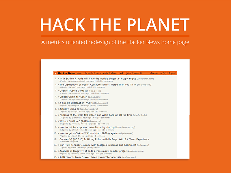 Hack the Planet - A focused redesign of Hacker News